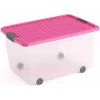 Keter KIS - Rollenbox Mit Deckel - L - Transparent/pink