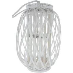 Windlicht - Aus Weißer Weide - Ca. 17 X 41 Cm